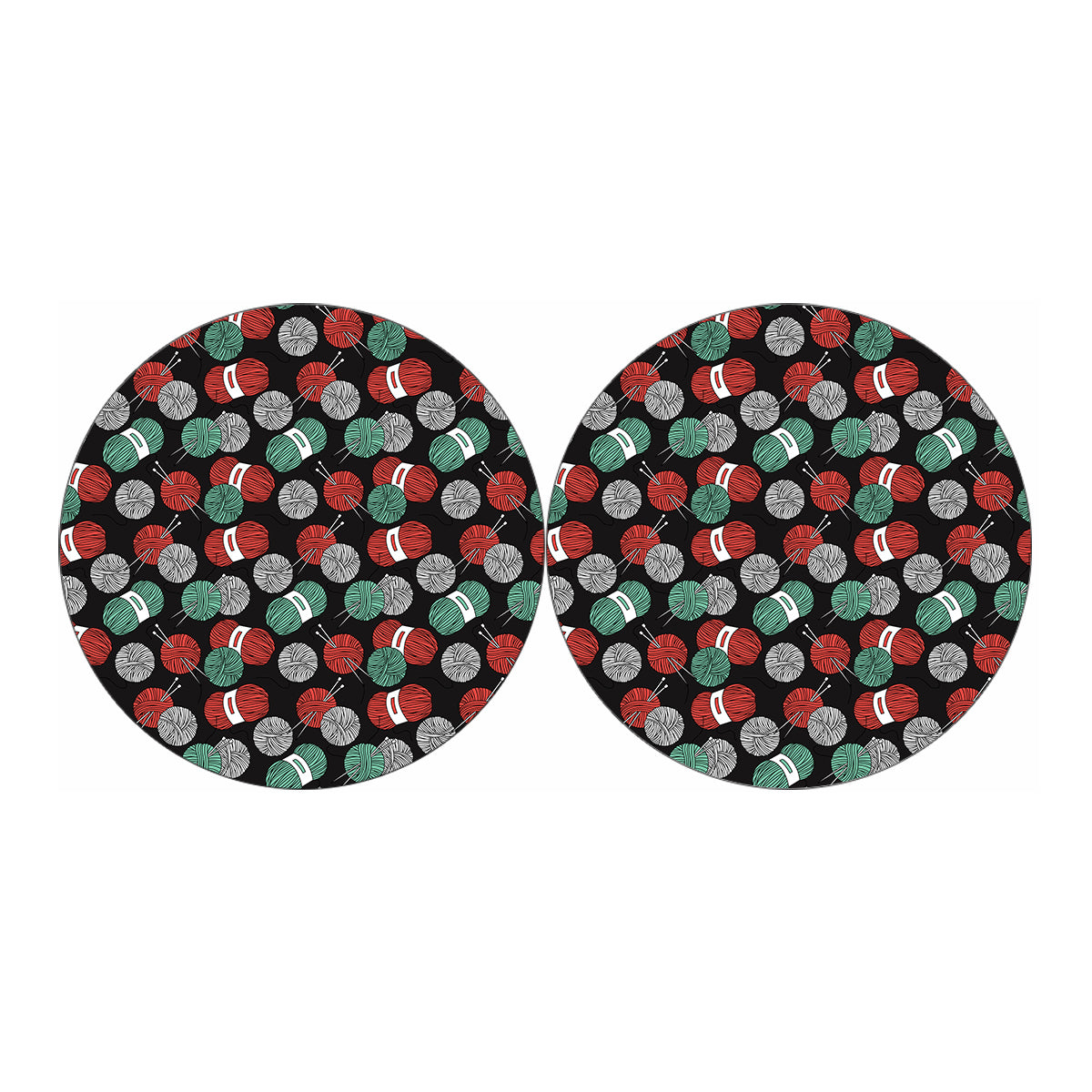 Crochet Yarn Pattern Print Car Coasters
