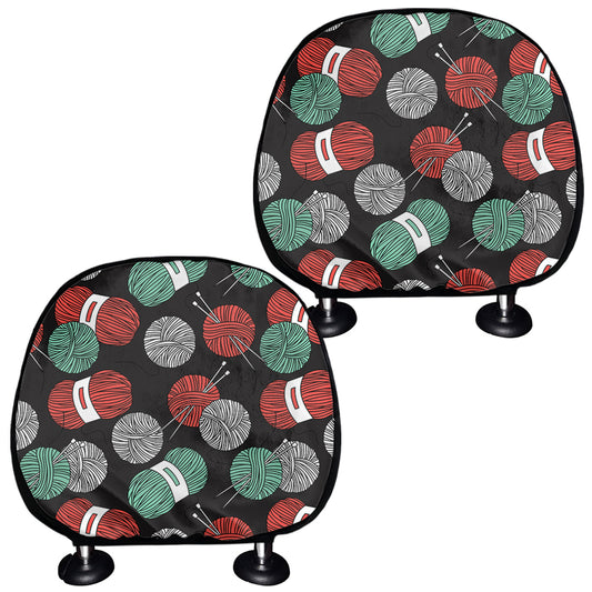 Crochet Yarn Pattern Print Car Headrest Covers
