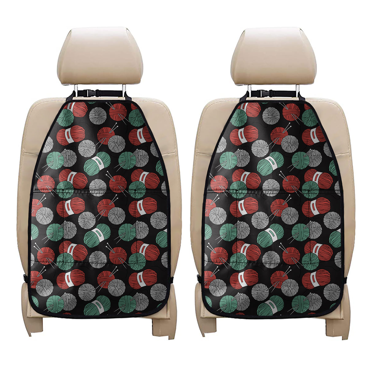 Crochet Yarn Pattern Print Car Seat Organizers