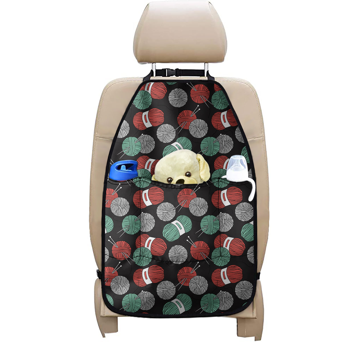 Crochet Yarn Pattern Print Car Seat Organizers
