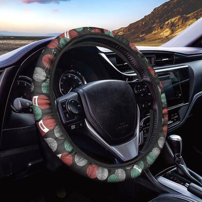 Crochet Yarn Pattern Print Car Steering Wheel Cover