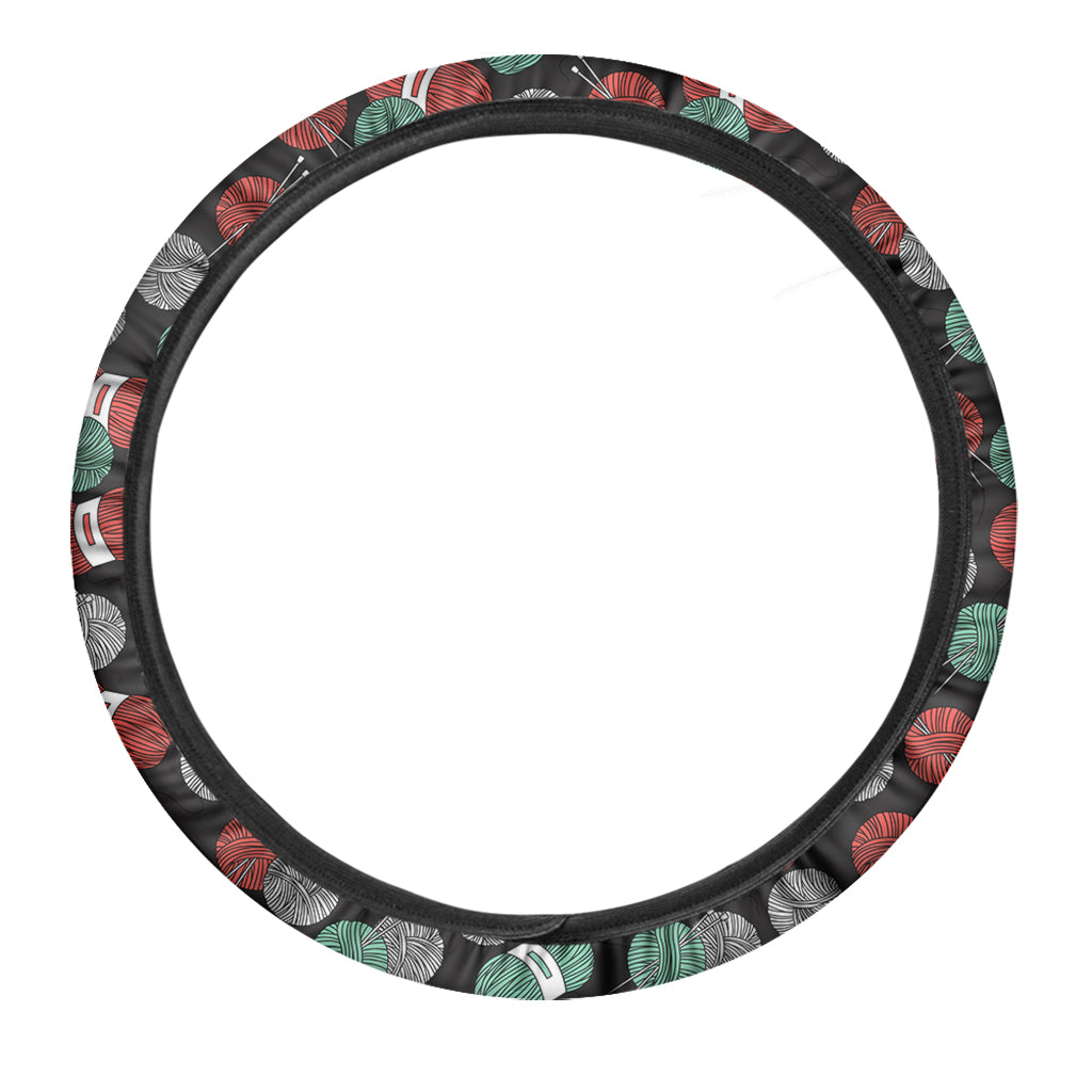 Crochet Yarn Pattern Print Car Steering Wheel Cover