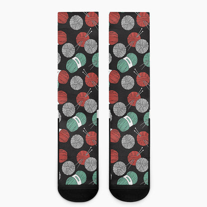 Crochet Yarn Pattern Print Crew Socks