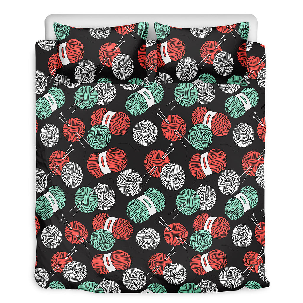 Crochet Yarn Pattern Print Duvet Cover Bedding Set