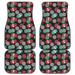 Crochet Yarn Pattern Print Front and Back Car Floor Mats