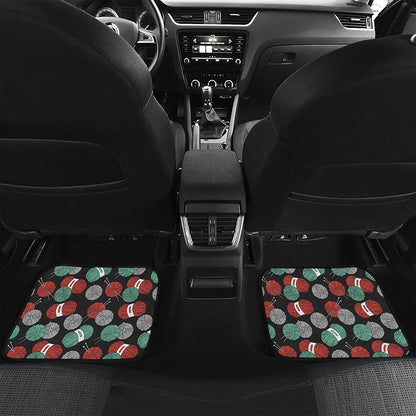 Crochet Yarn Pattern Print Front and Back Car Floor Mats