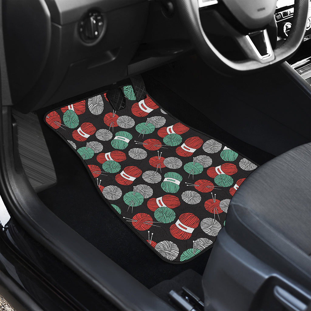 Crochet Yarn Pattern Print Front and Back Car Floor Mats