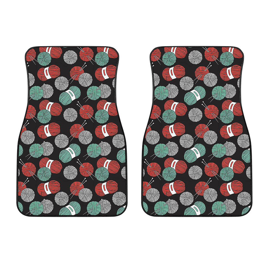Crochet Yarn Pattern Print Front Car Floor Mats