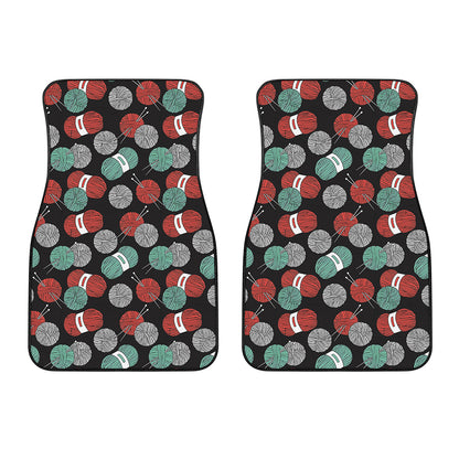 Crochet Yarn Pattern Print Front Car Floor Mats