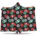 Crochet Yarn Pattern Print Hooded Blanket