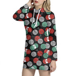 Crochet Yarn Pattern Print Hoodie Dress