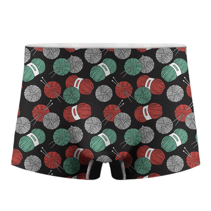 Crochet Yarn Pattern Print Men's Boxer Briefs
