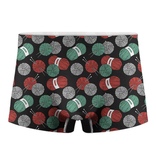Crochet Yarn Pattern Print Men's Boxer Briefs