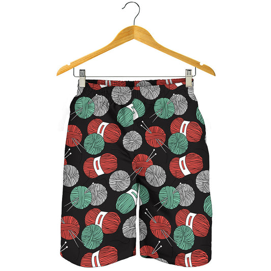 Crochet Yarn Pattern Print Men's Shorts