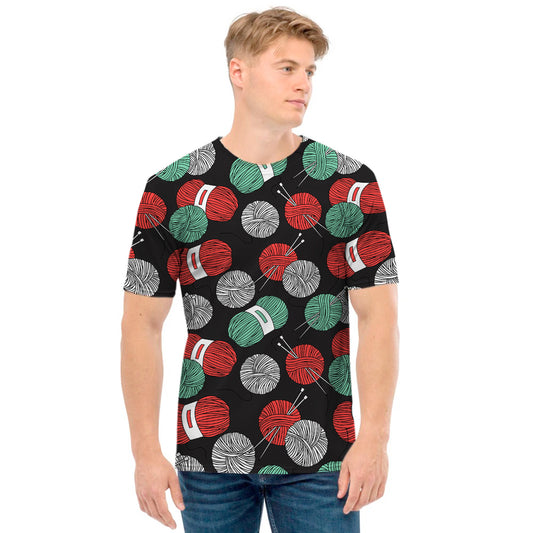 Crochet Yarn Pattern Print Men's T-Shirt