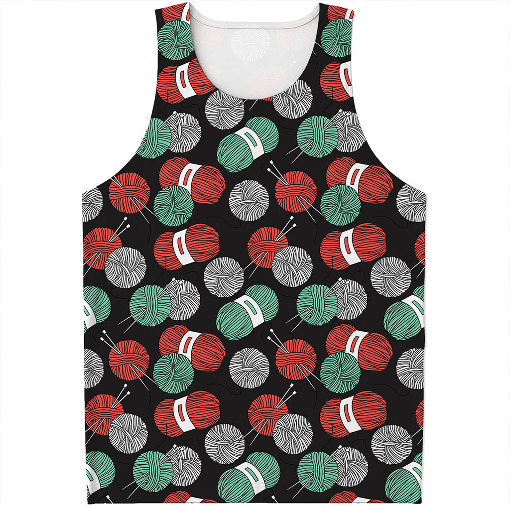 Crochet Yarn Pattern Print Men's Tank Top