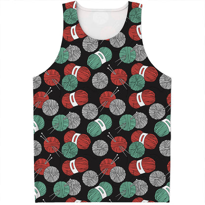 Crochet Yarn Pattern Print Men's Tank Top