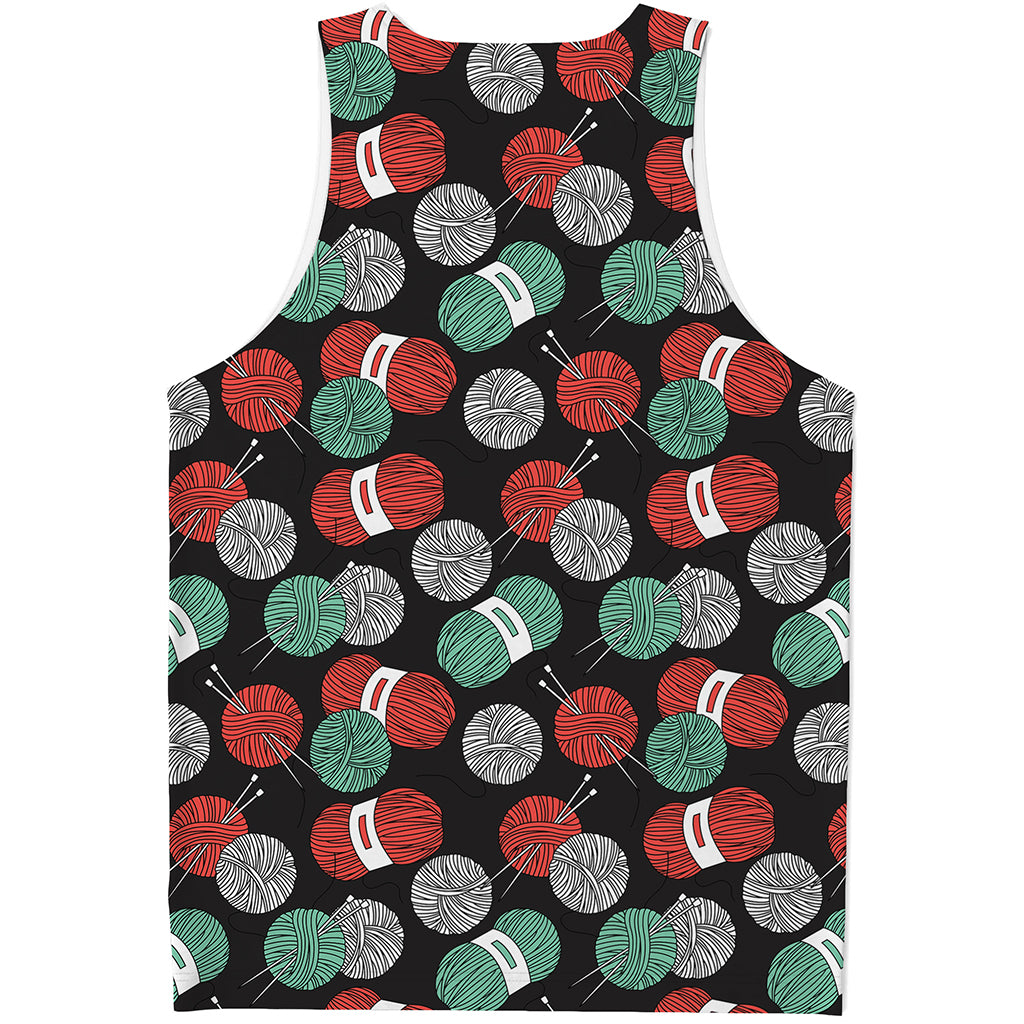 Crochet Yarn Pattern Print Men's Tank Top