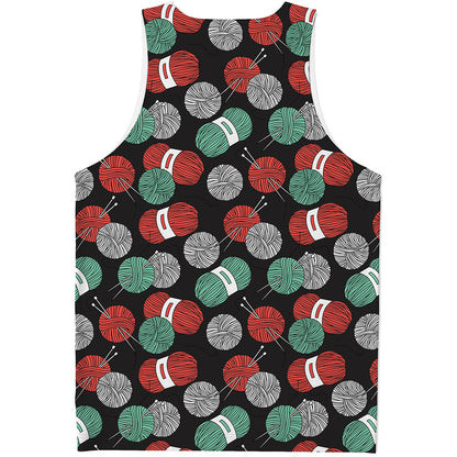 Crochet Yarn Pattern Print Men's Tank Top