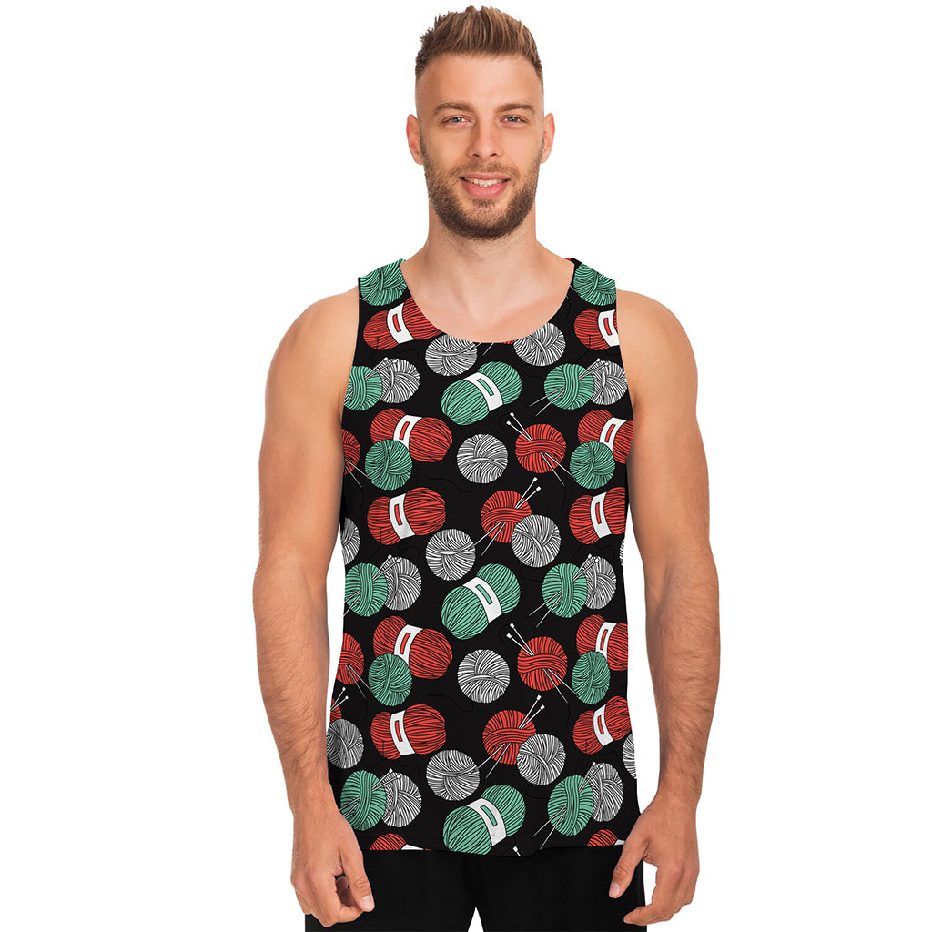 Crochet Yarn Pattern Print Men's Tank Top