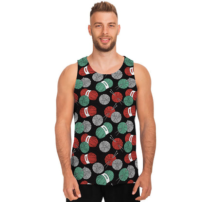 Crochet Yarn Pattern Print Men's Tank Top