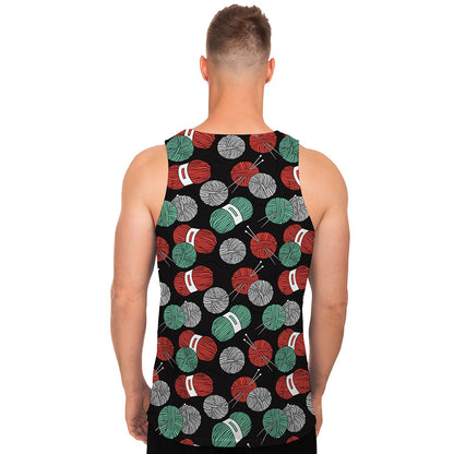 Crochet Yarn Pattern Print Men's Tank Top
