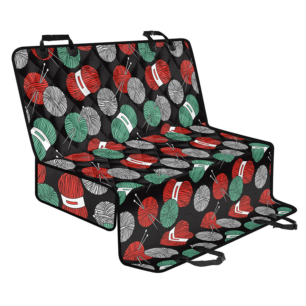 Crochet Yarn Pattern Print Pet Car Back Seat Cover