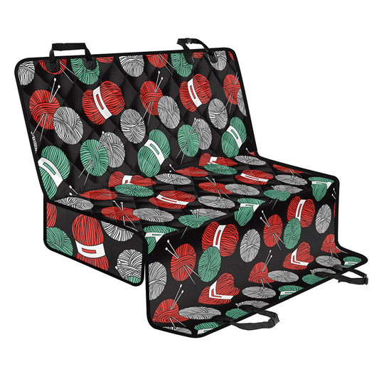 Crochet Yarn Pattern Print Pet Car Back Seat Cover