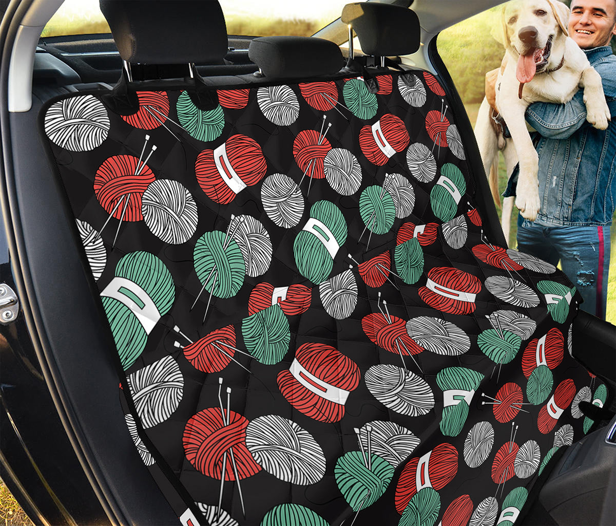 Crochet Yarn Pattern Print Pet Car Back Seat Cover