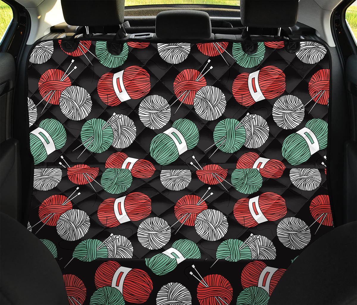 Crochet Yarn Pattern Print Pet Car Back Seat Cover