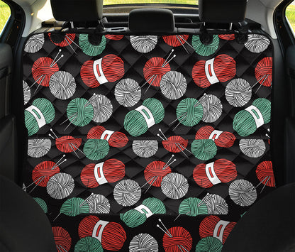 Crochet Yarn Pattern Print Pet Car Back Seat Cover