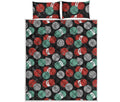 Crochet Yarn Pattern Print Quilt Bed Set