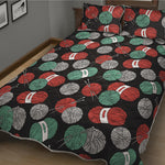 Crochet Yarn Pattern Print Quilt Bed Set