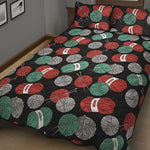 Crochet Yarn Pattern Print Quilt Bed Set