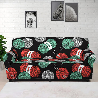 Crochet Yarn Pattern Print Sofa Cover