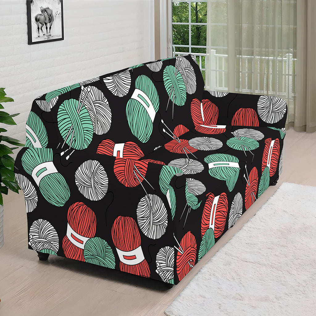 Crochet Yarn Pattern Print Sofa Cover