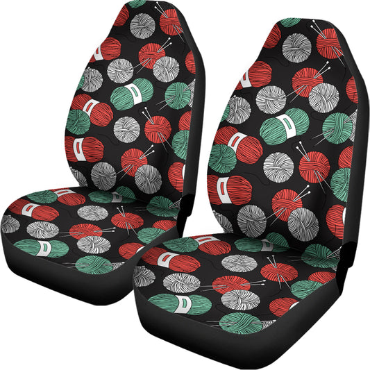 Crochet Yarn Pattern Print Universal Fit Car Seat Covers