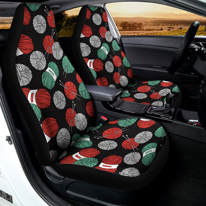 Crochet Yarn Pattern Print Universal Fit Car Seat Covers
