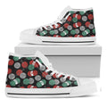Crochet Yarn Pattern Print White High Top Sneakers