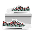 Crochet Yarn Pattern Print White Low Top Sneakers