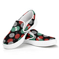 Crochet Yarn Pattern Print White Slip On Sneakers