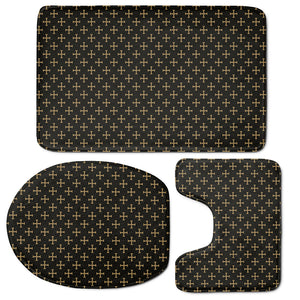 Cross Orthodox Pattern Print 3 Piece Bath Mat Set