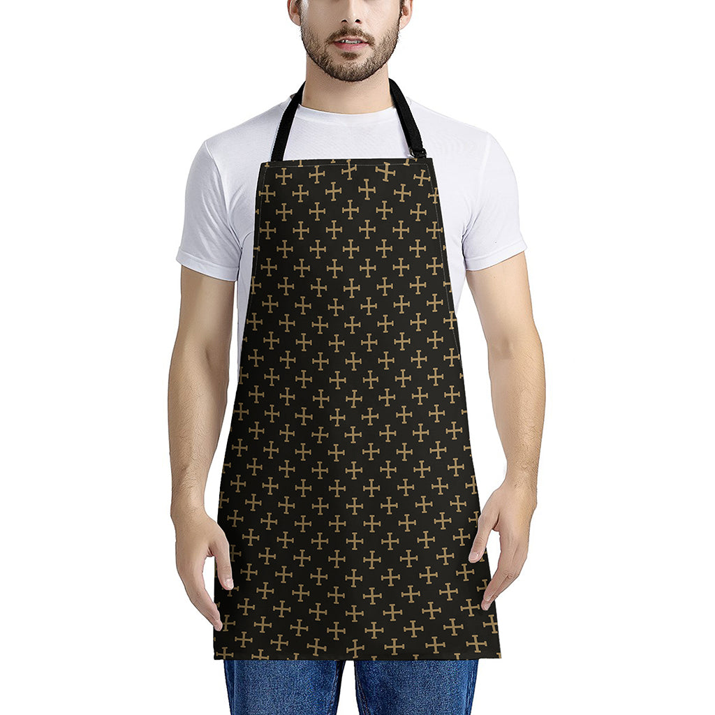 Cross Orthodox Pattern Print Apron