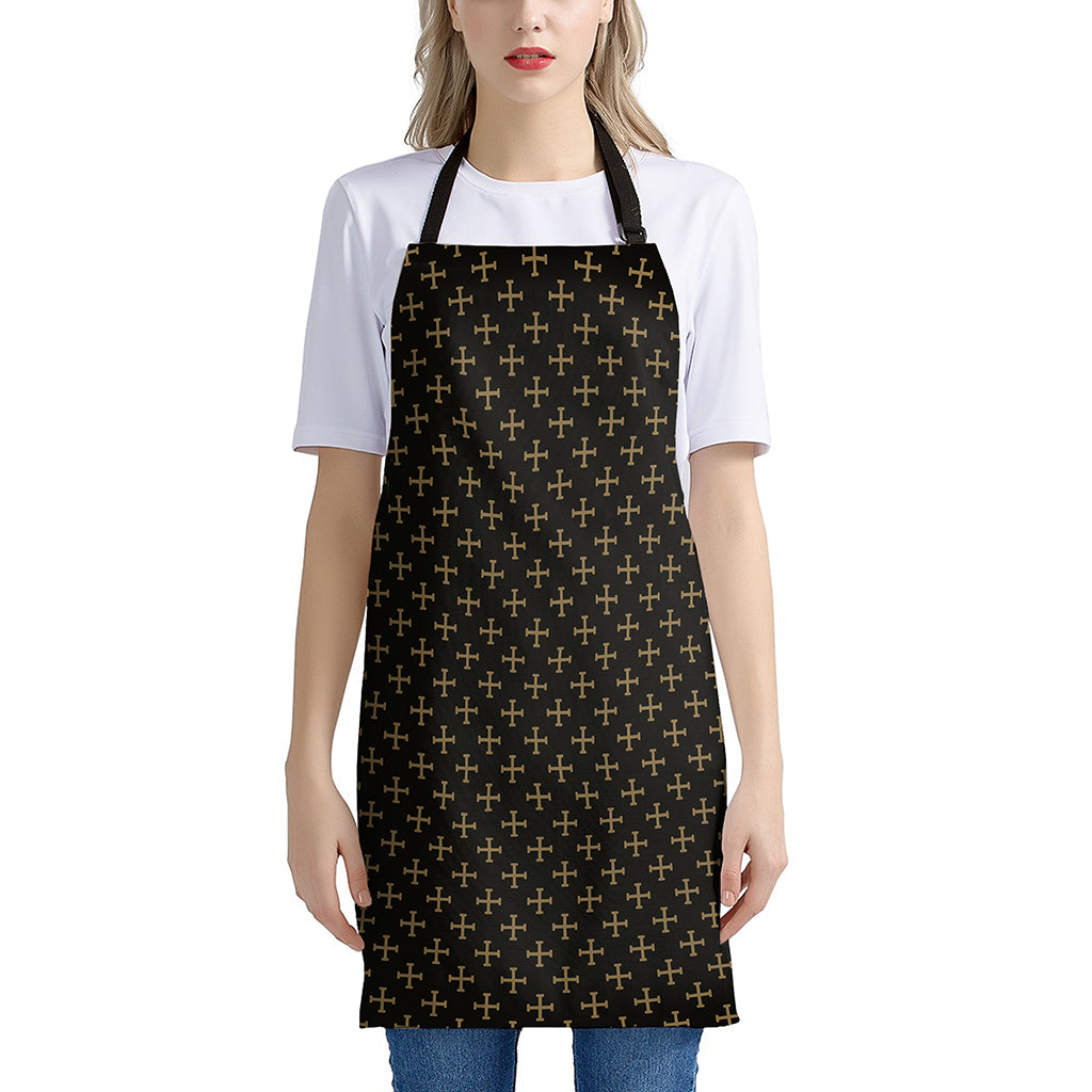 Cross Orthodox Pattern Print Apron