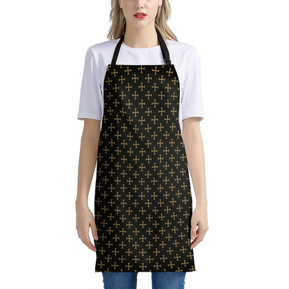 Cross Orthodox Pattern Print Apron