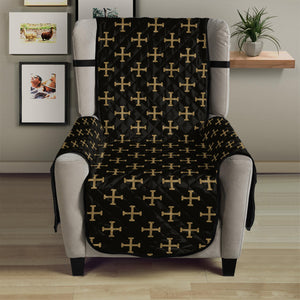 Cross Orthodox Pattern Print Armchair Protector