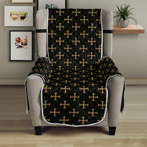 Cross Orthodox Pattern Print Armchair Protector