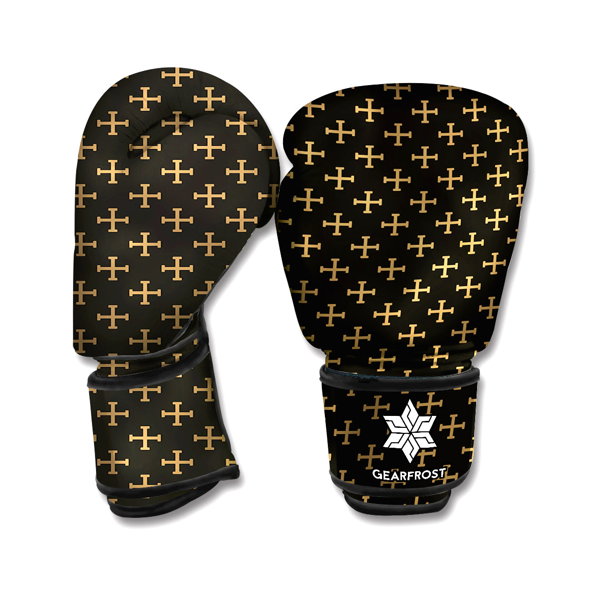Cross Orthodox Pattern Print Boxing Gloves