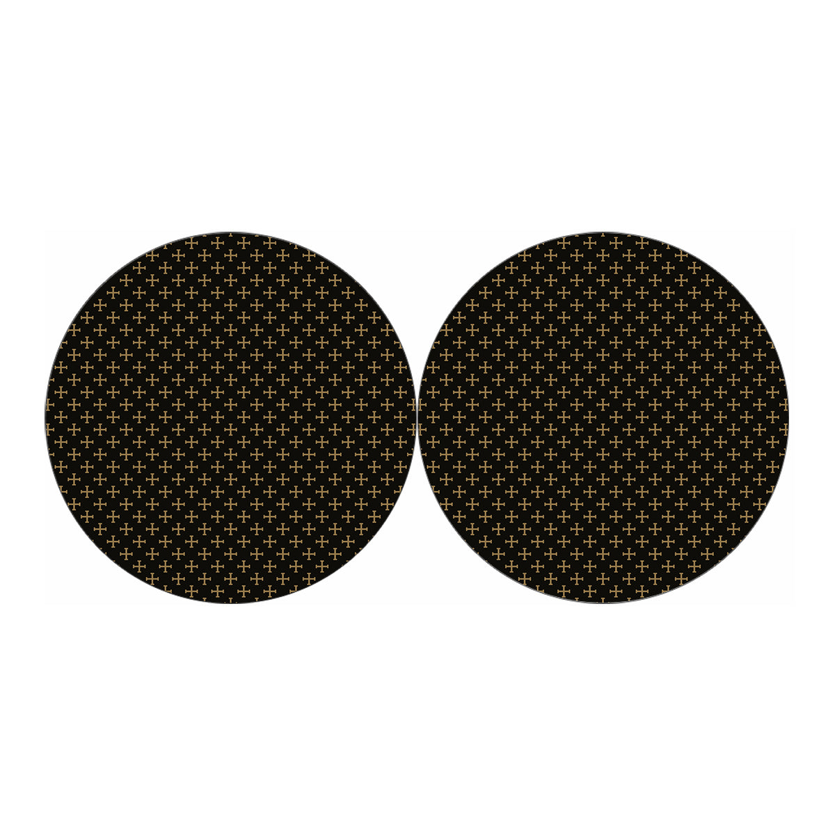 Cross Orthodox Pattern Print Car Coasters