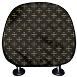 Cross Orthodox Pattern Print Car Headrest Covers